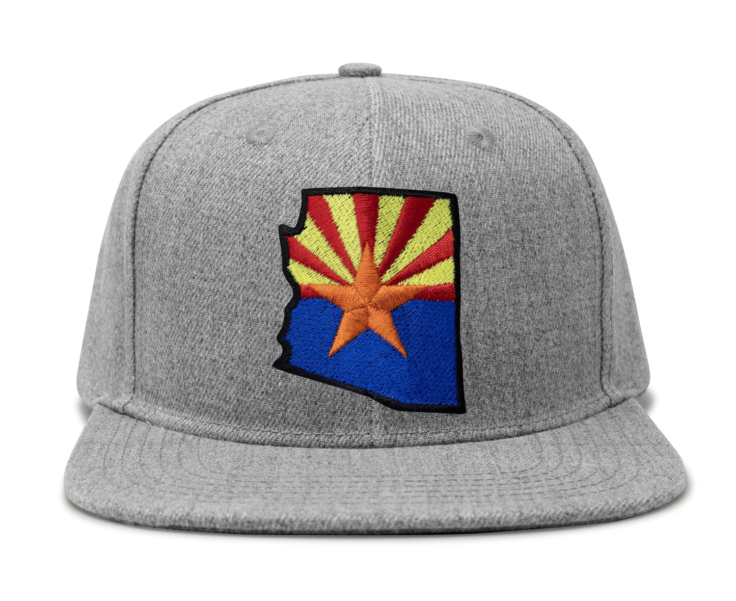 International Tie Stateline Flag Hat for Men and Women - Snapback Trucker Baseball Cap (Arizona, Grey Flatbill)
