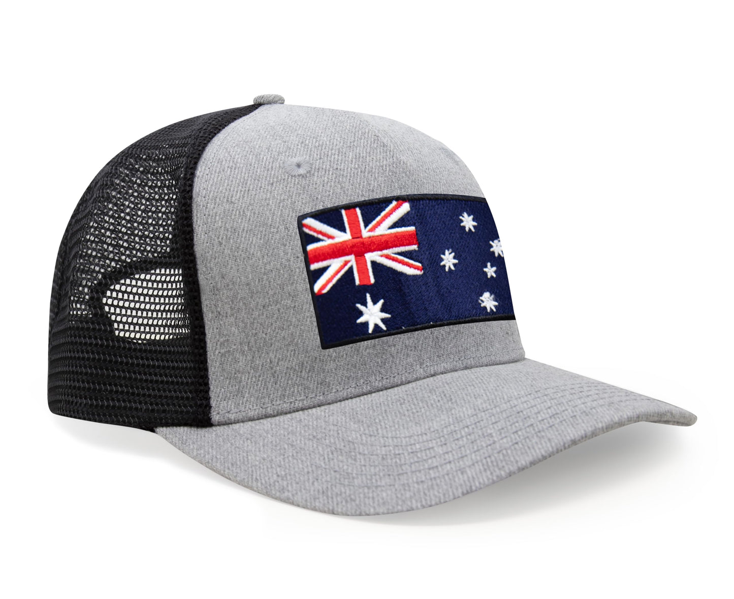 International Tie Country Hat for Men and Women, Adjustable Snapback Trucker Baseball Cap with Embroidered Patch (Greenland, Grey Black) - International Tie