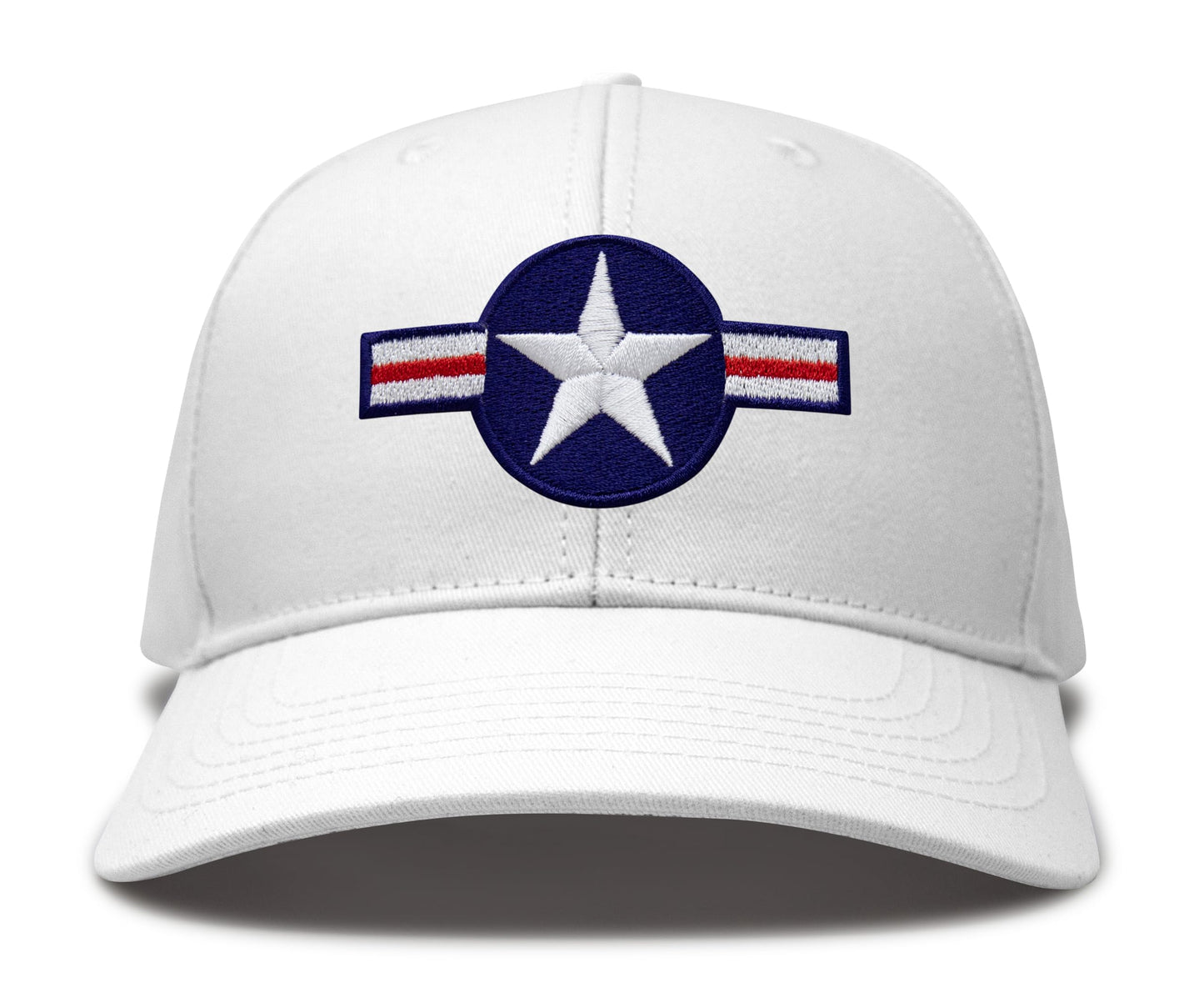 International Tie Air Force hat for Men and Women - Snapback Trucker Baseball Cap (All White)
