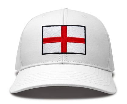 International Tie England - St. George Flag Hat for Men and Women, Adjustable Snapback Trucker Baseball Cap (All White)
