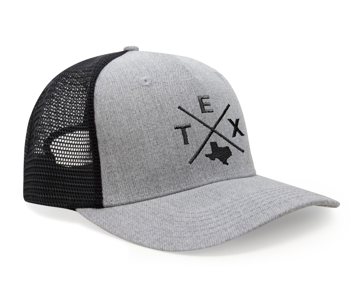 International Tie Texas TEX Hat for Men and Women – Lone Star Snapback Trucker Baseball Cap (Grey/Black)