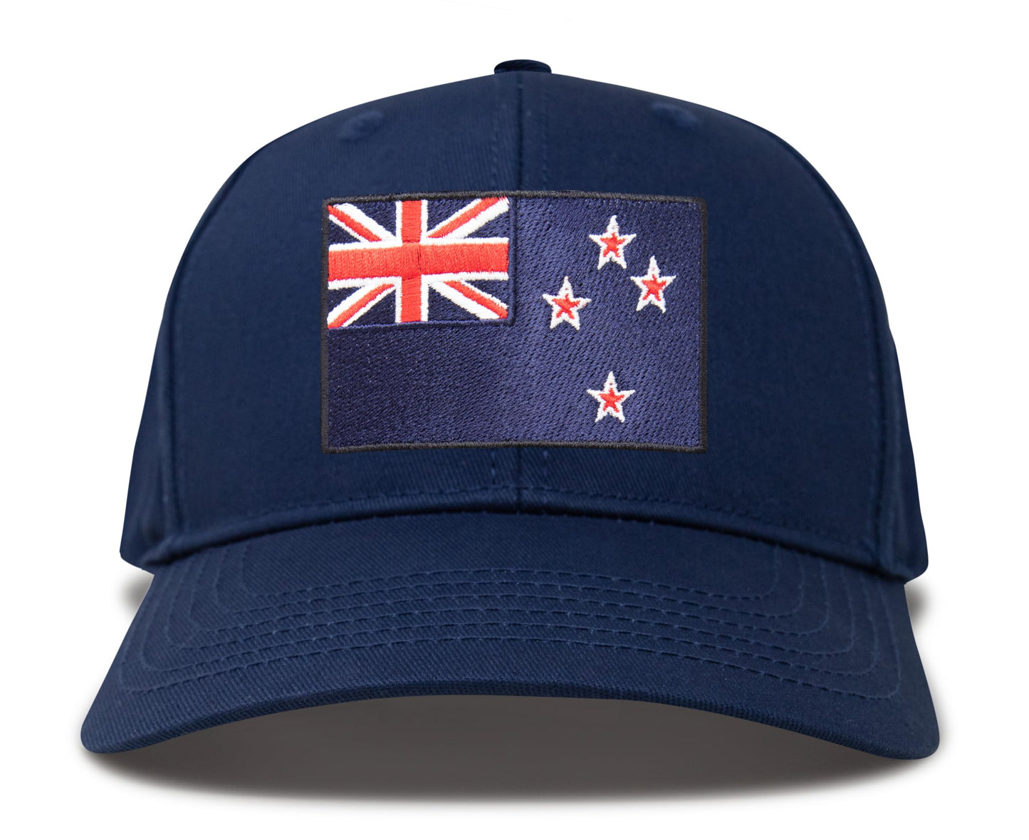 International Tie Country Hat for Men and Women, Adjustable Snapback Trucker Baseball Cap with Embroidered Patch (New Zealand, All Navy)