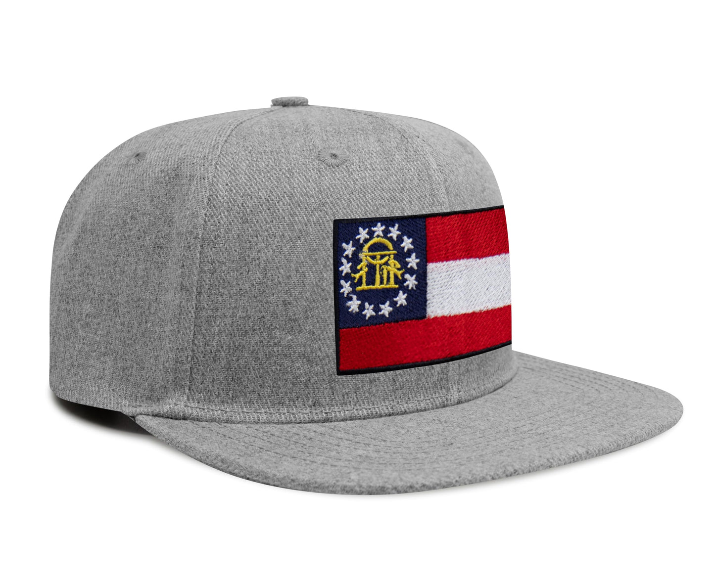 Georgia Flag Hat for Men and Women – Snapback Trucker Baseball Cap by International Tie (Grey Flatbill)