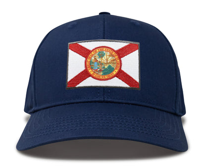 International Tie Florida Flag Hat for Men and Women – Snapback Trucker Baseball Cap (All Navy)