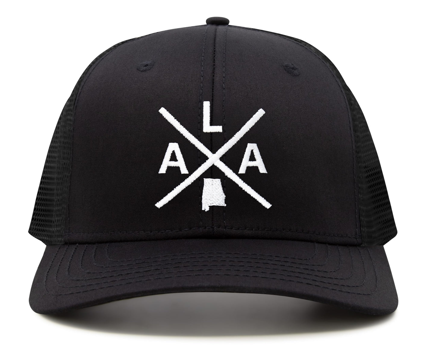 International Tie Hat for Men and Women, Snapback Trucker Baseball Cap, Embroidered Cross Logo (ATL - Atlanta, All Black) - International Tie