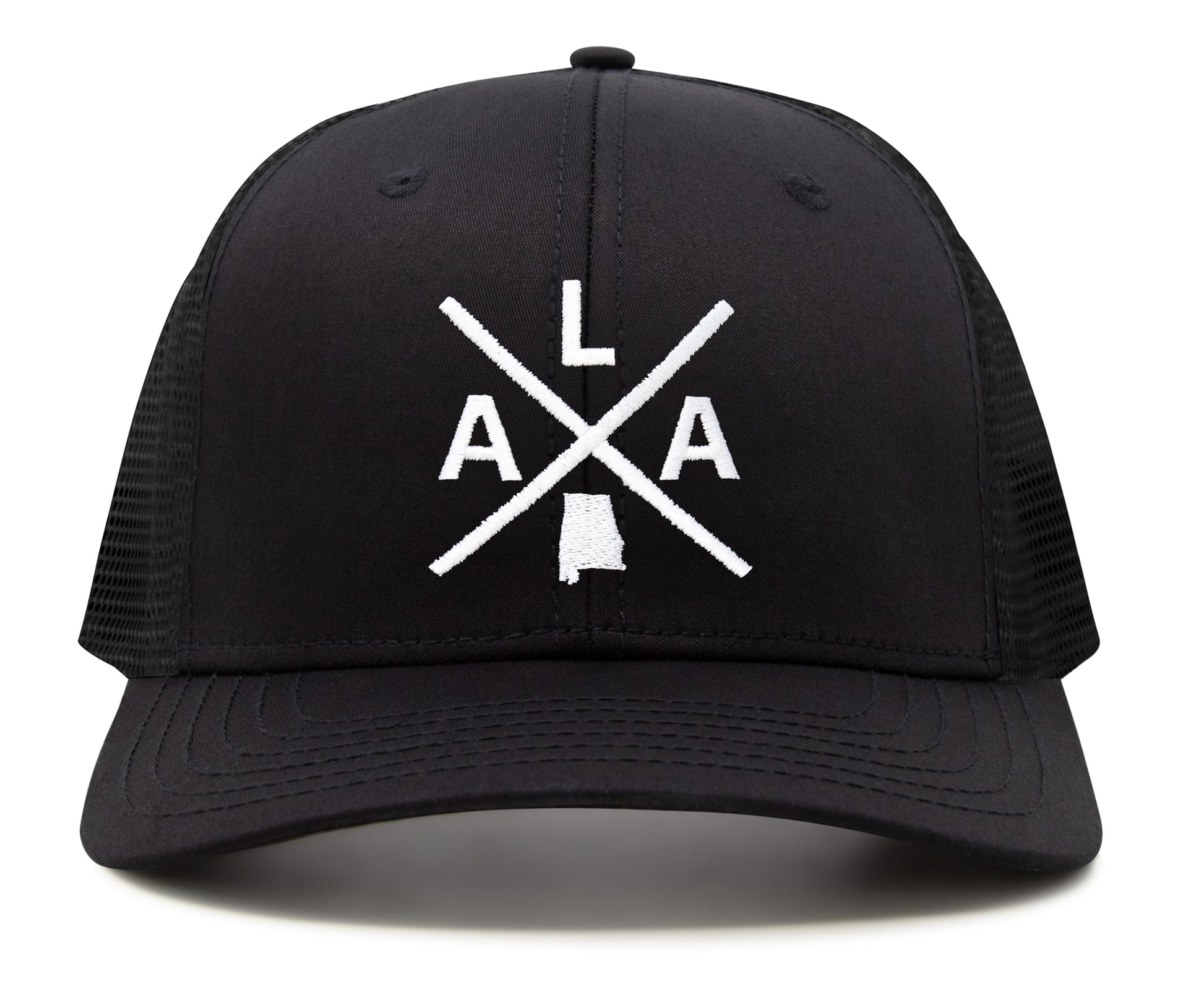 International Tie Hat for Men and Women, Snapback Trucker Baseball Cap, Embroidered Cross Logo (ATL - Atlanta, All Black) - International Tie