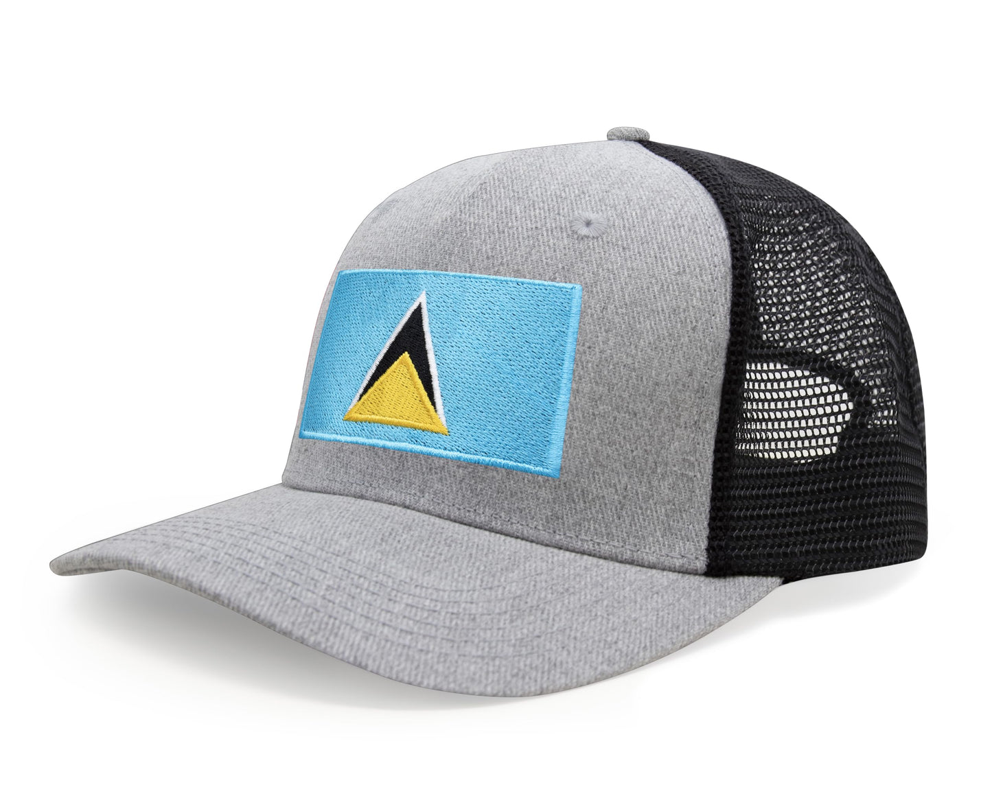 International Tie Country Hat for Men and Women, Adjustable Snapback Trucker Baseball Cap with Embroidered Patch (Saint Luca, Grey Black) - International Tie