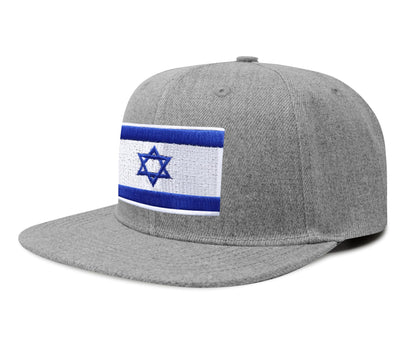 International Tie Israel Flag Hat for Men and Women â Snapback Trucker Baseball Cap (Grey Flatbill)