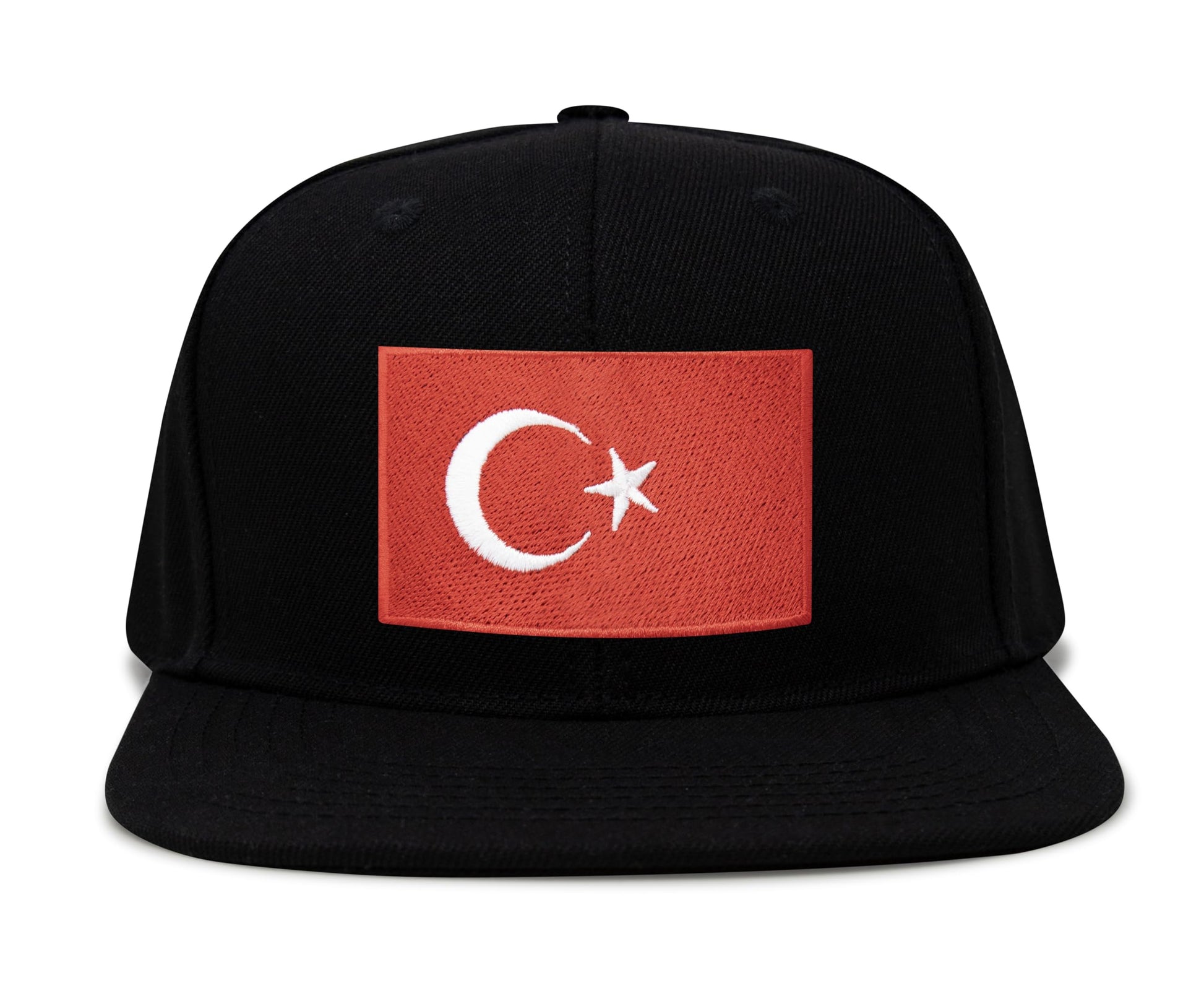 International Tie Country Hat for Men and Women, Adjustable Snapback Trucker Baseball Cap with Embroidered Patch (Turkey, Black Flatbill) - International Tie