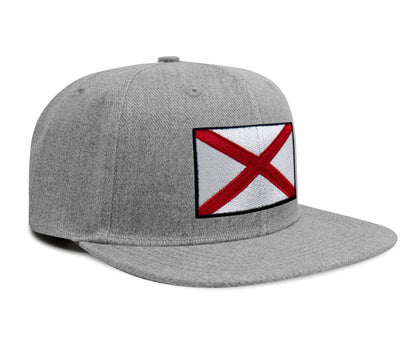 Alabama Flag Hat for Men and Women – Snapback Trucker Baseball Cap by International Tie (Grey Flatbill)