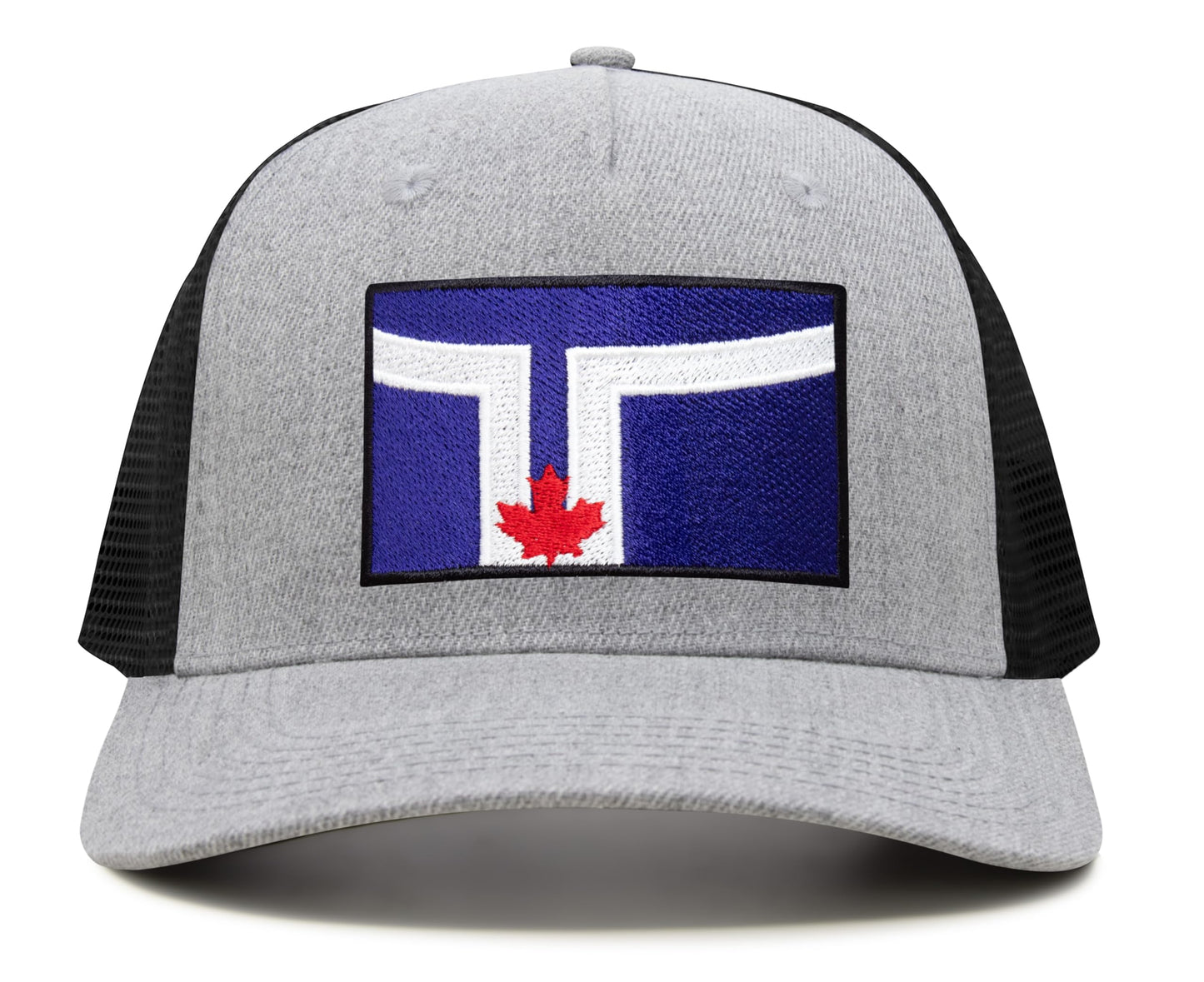 International Tie City Hat for Men and Women, Adjustable Snapback Trucker Baseball Cap with Embroidered Patch (Toronto, Grey Black) - International Tie