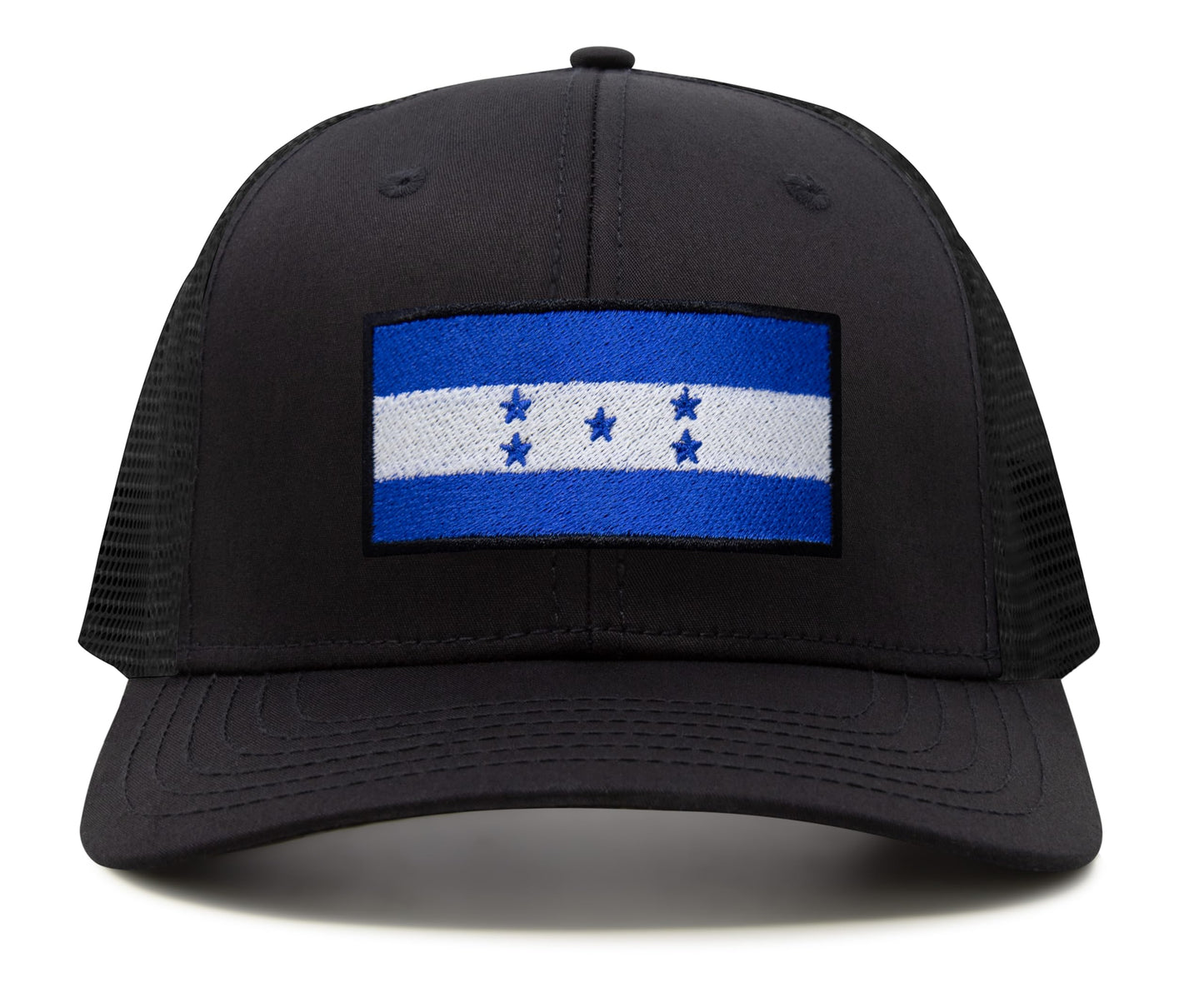 International Tie Honduras Flag Hat for Men and Women - Adjustable Snapback Trucker Baseball Cap (All Black)