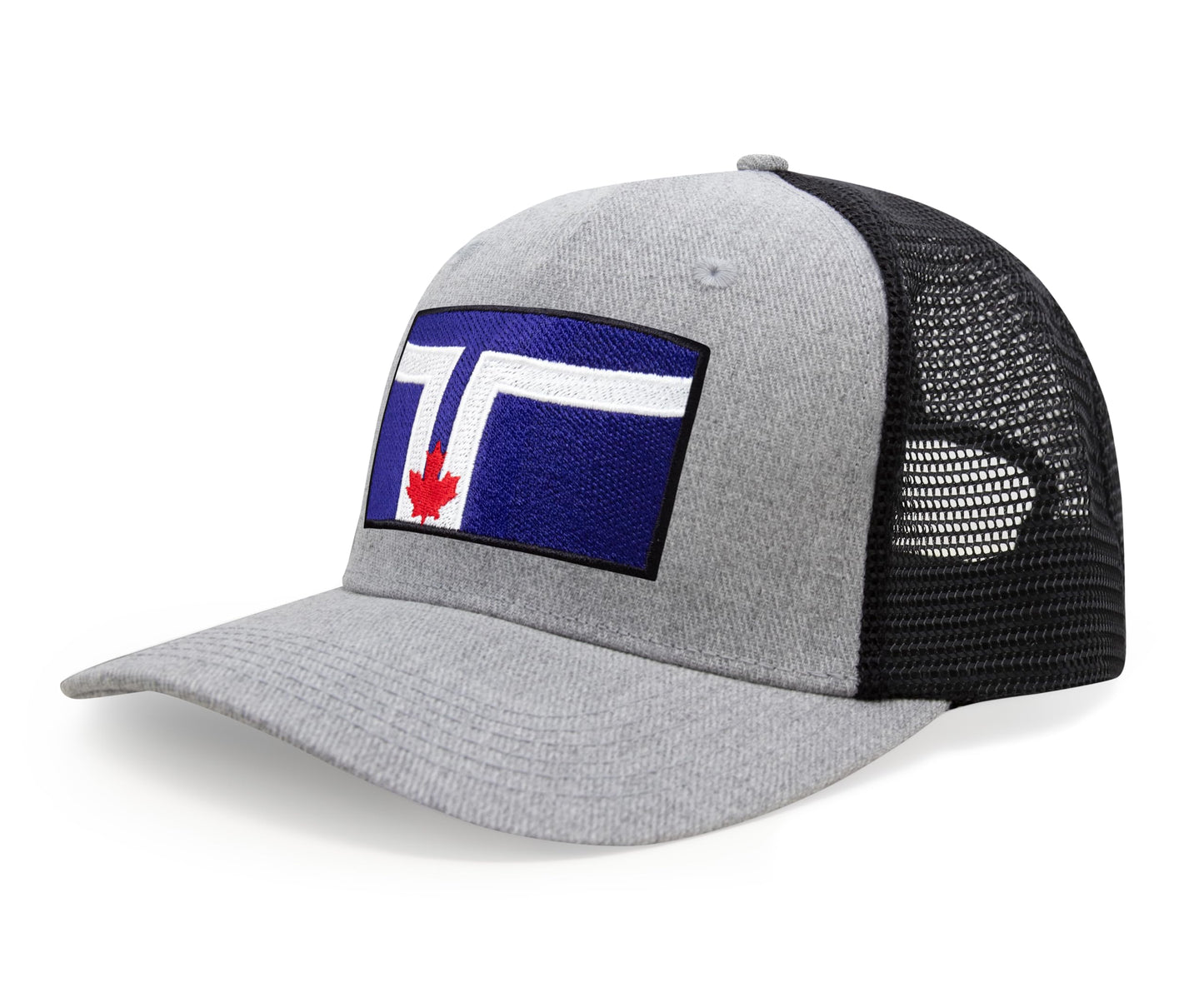 International Tie City Hat for Men and Women, Adjustable Snapback Trucker Baseball Cap with Embroidered Patch (Toronto, Grey Black) - International Tie