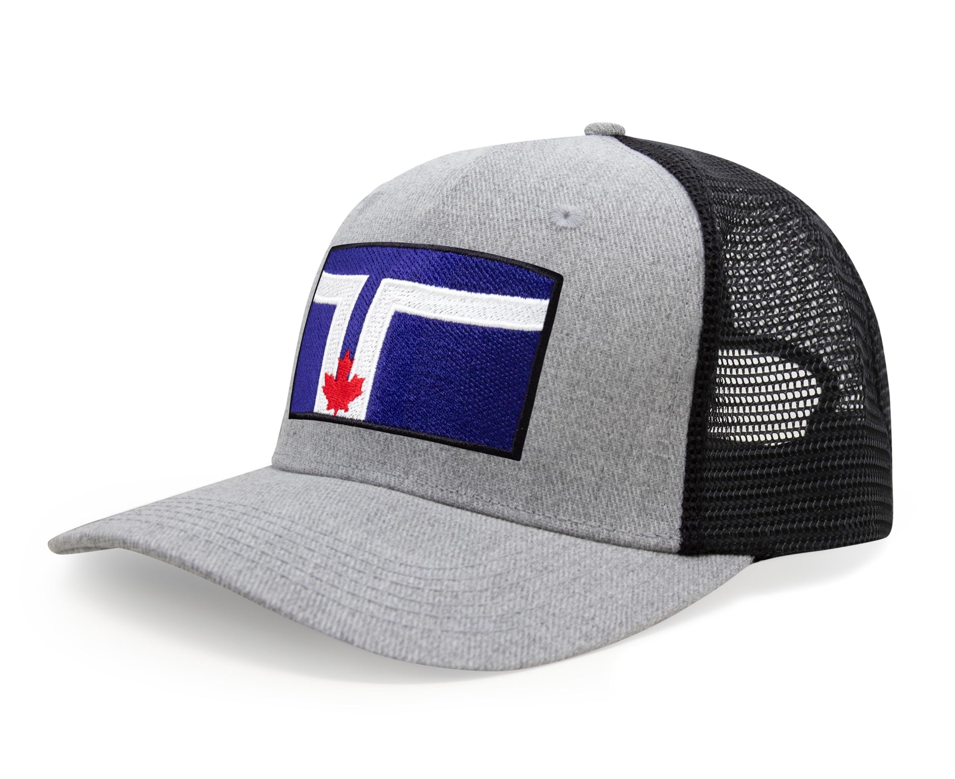 International Tie City Hat for Men and Women, Adjustable Snapback Trucker Baseball Cap with Embroidered Patch (Toronto, Grey Black) - International Tie