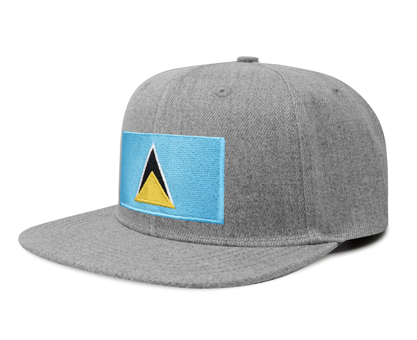 International Tie Country Hat for Men and Women, Adjustable Snapback Trucker Baseball Cap with Embroidered Patch (Saint Luca, Grey Flatbill) - International Tie