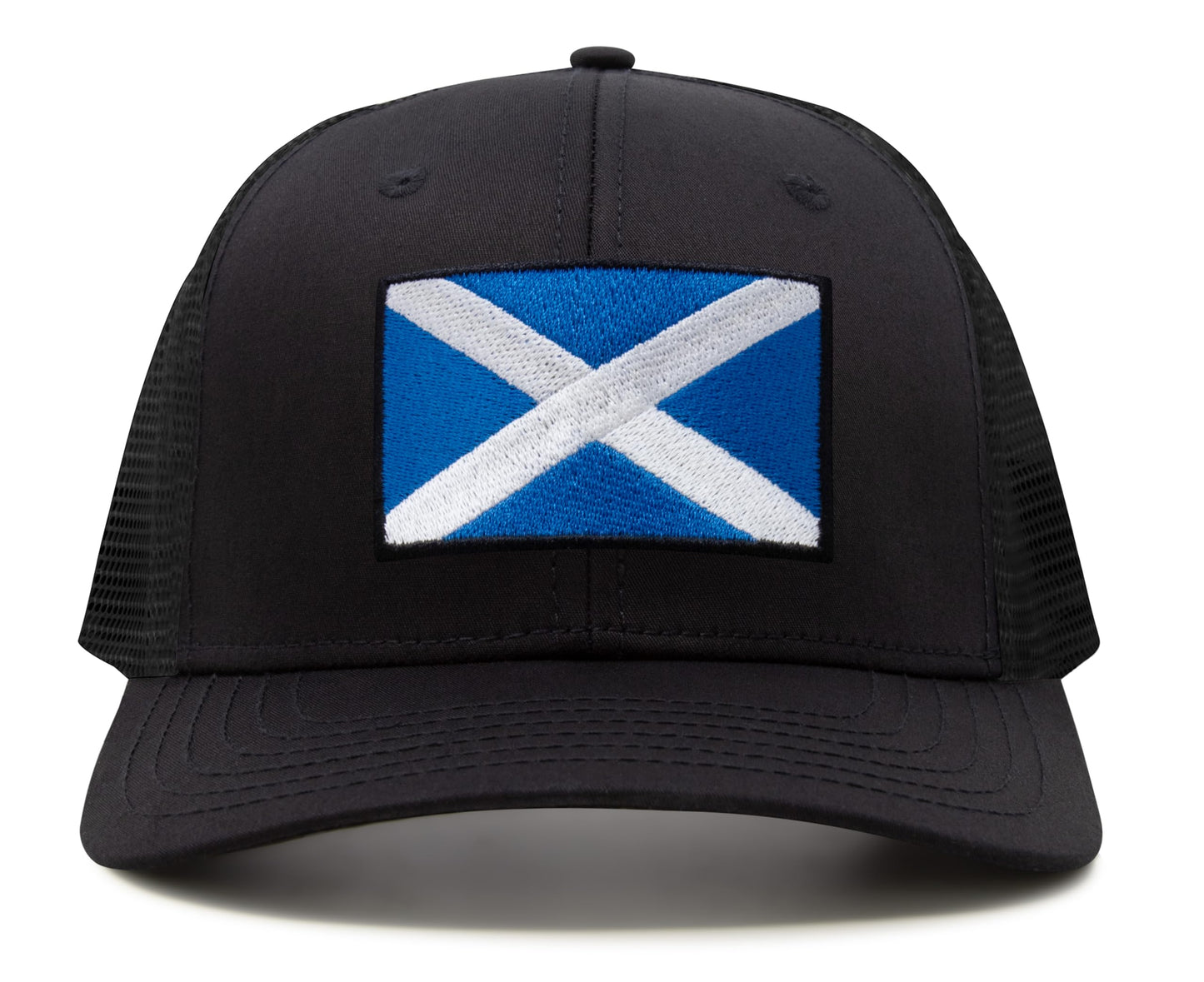 International Tie Scotland Hat for Men and Women - Snapback Trucker Baseball Cap (All Black)