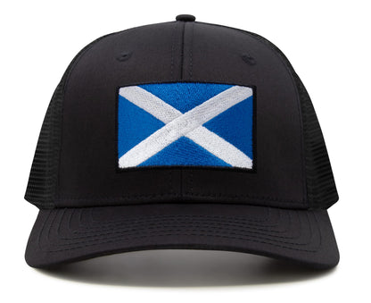 International Tie Scotland Hat for Men and Women - Snapback Trucker Baseball Cap (All Black)