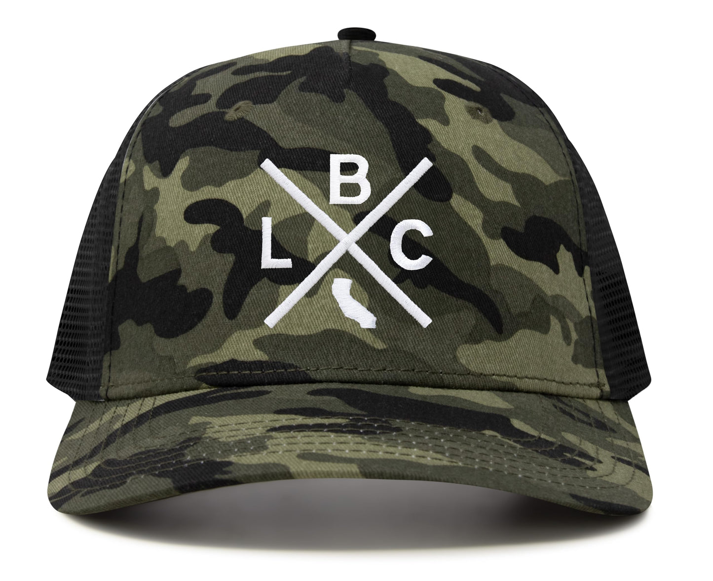 International Tie LBC (Long Beach California) - Hat for Men and Women - Snapback Trucker Baseball Cap (Camouflage)