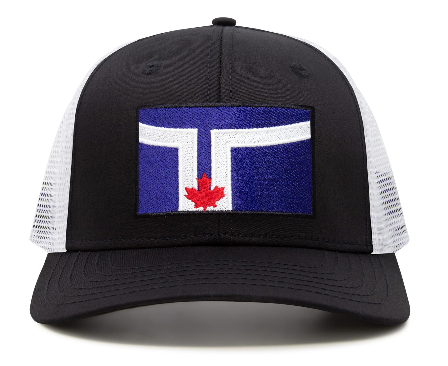 International Tie City Hat for Men and Women, Adjustable Snapback Trucker Baseball Cap with Embroidered Patch (Toronto, Black White) - International Tie