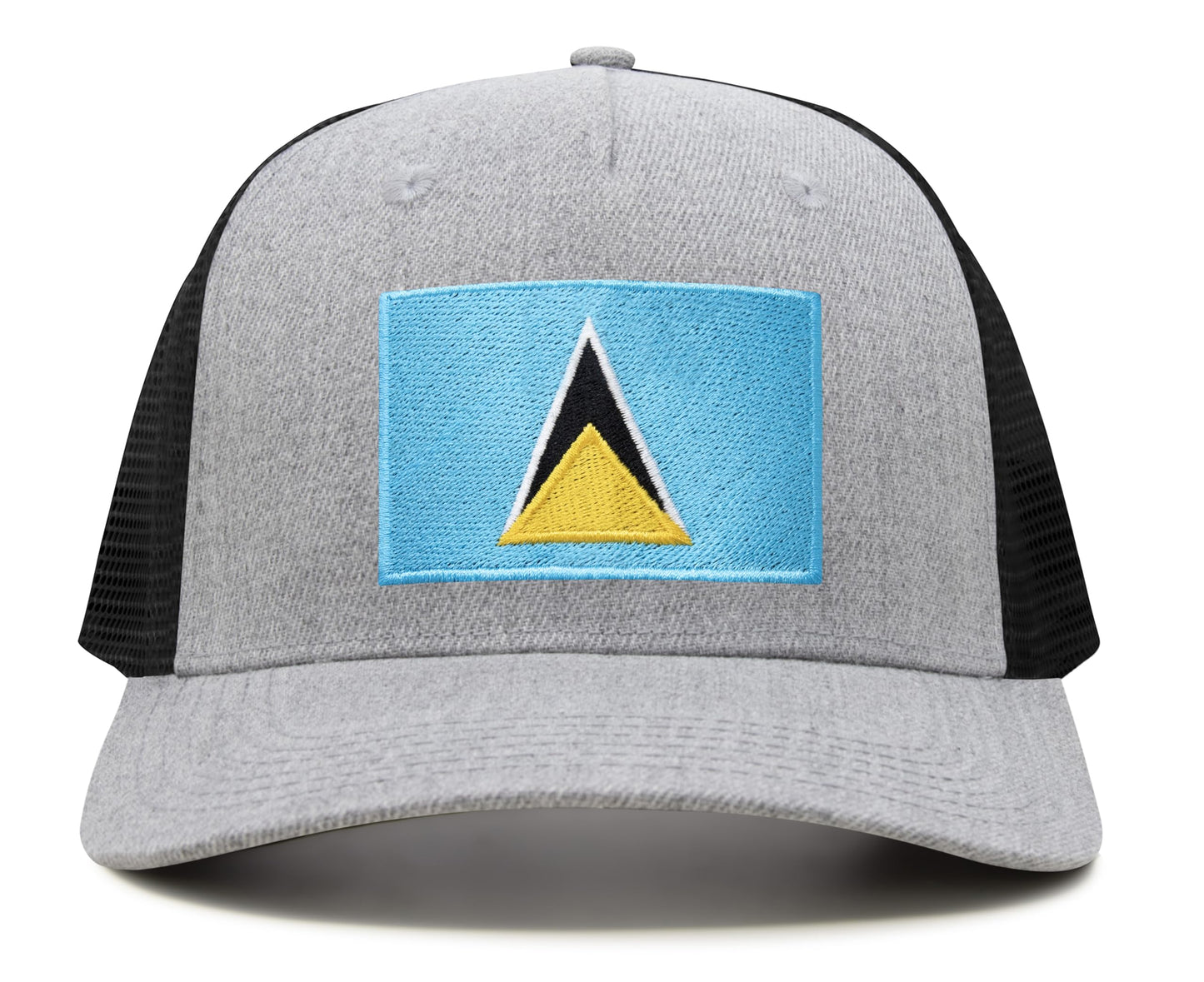 International Tie Country Hat for Men and Women, Adjustable Snapback Trucker Baseball Cap with Embroidered Patch (Saint Luca, Grey Black) - International Tie