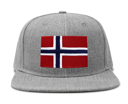 International Tie Norway Hat for Men and Women - Snapback Trucker Baseball Cap (Grey Flatbill)