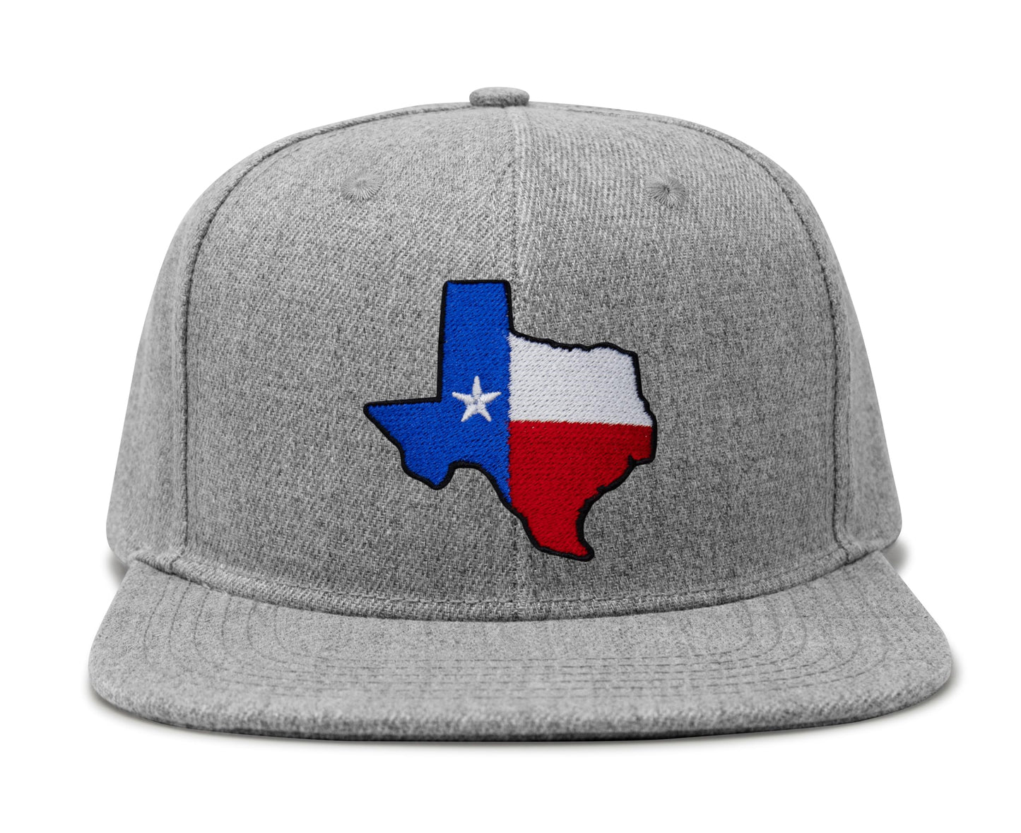 International Tie Hat for Men and Women, Adjustable Snapback Trucker Baseball Cap with Embroidered Patch (Texas, Grey Flatbill)