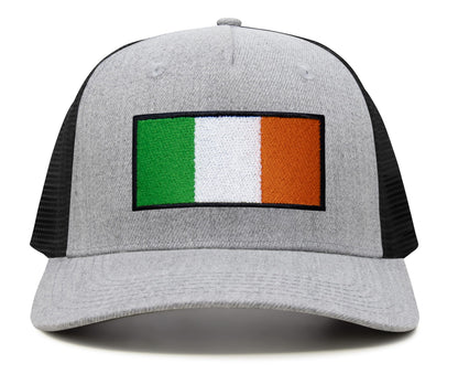 International Tie Irish Flag Hat for Men and Women - Ireland Snapback Trucker Baseball Cap (Grey Black)