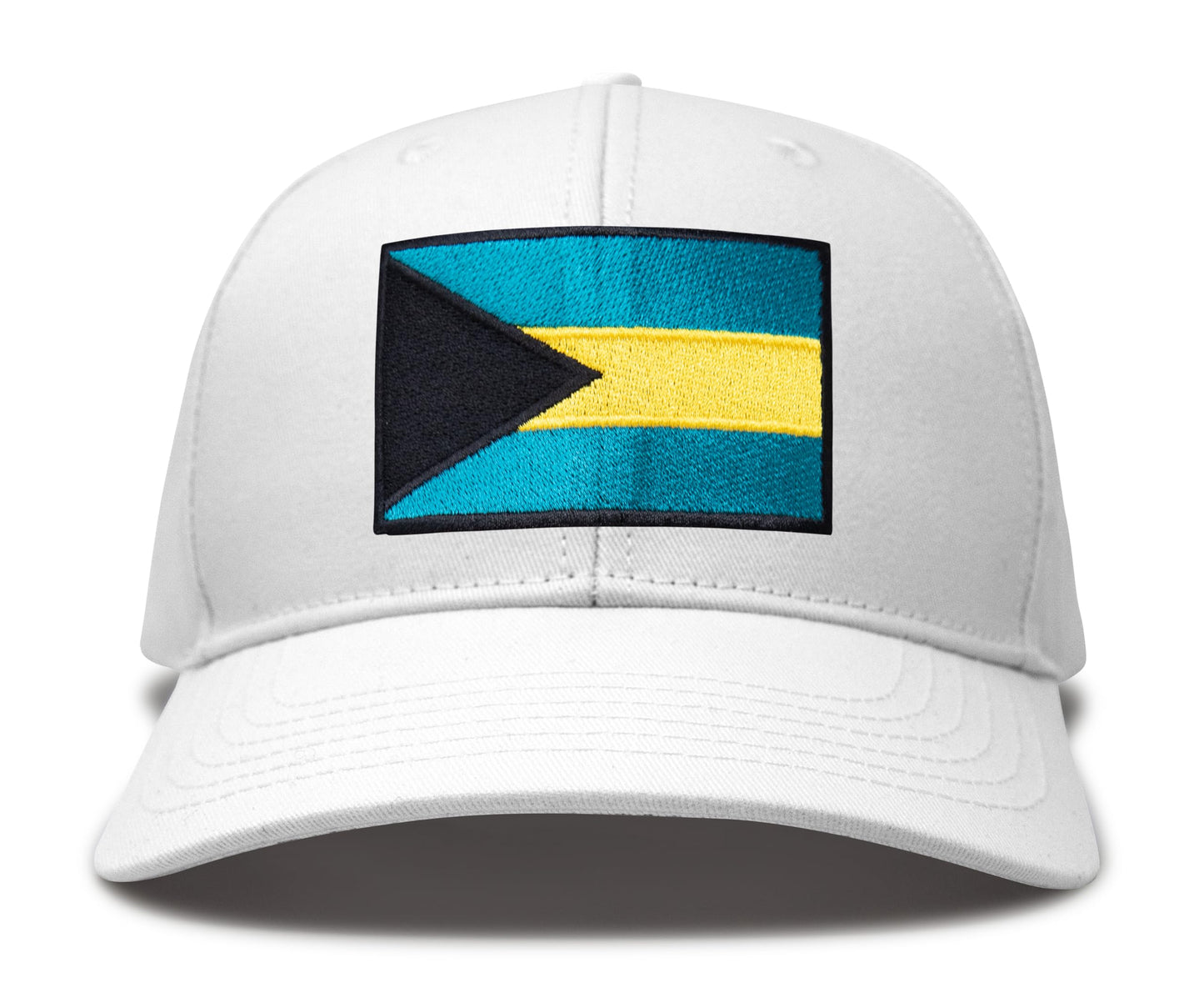 Bahamas Flag Hat for Men and Women – Adjustable Bahamian Snapback Baseball Cap by International Tie (All White)