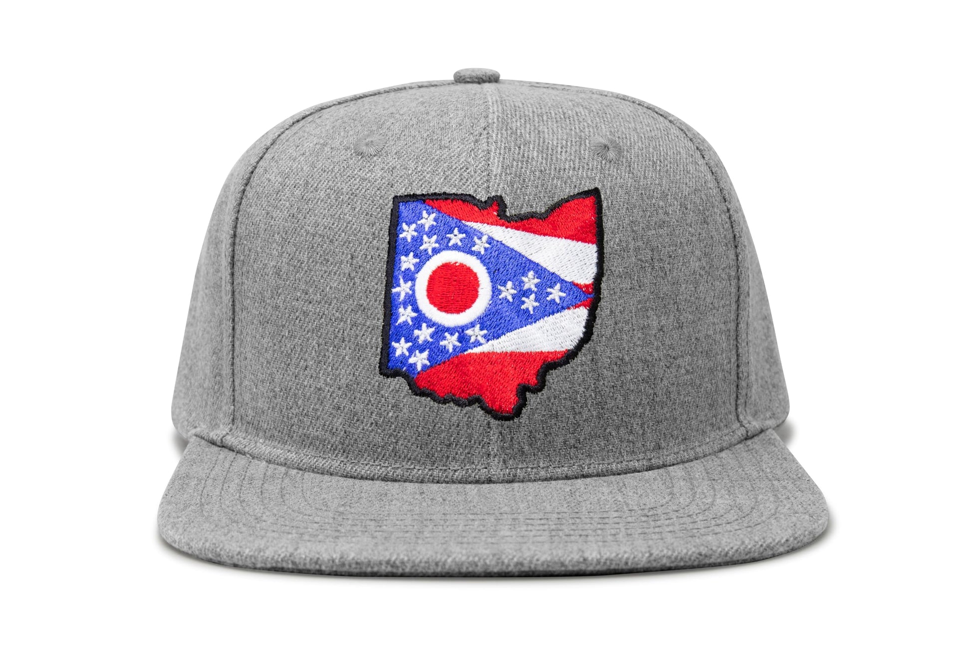 International Tie Stateline Flag Hat for Men and Women - Snapback Trucker Baseball Cap (Ohio, Grey Flatbill) - International Tie