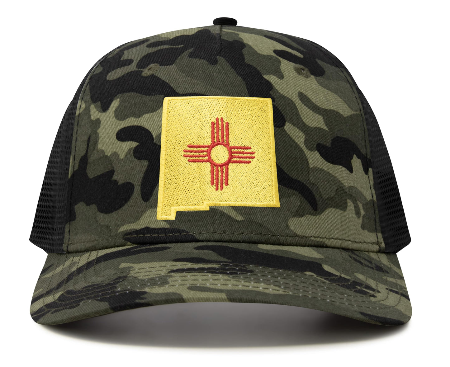 International Tie Stateline Flag Hat for Men and Women - Snapback Trucker Baseball Cap (New Mexico, Camouflage)