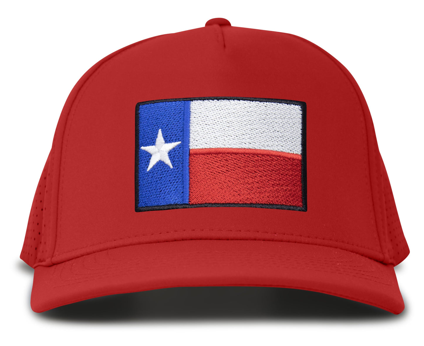 Performance Golf Hat – Adjustable Snapback Trucker Baseball Cap for Men & Women - Jetset Series (Texas, Red Rosso)