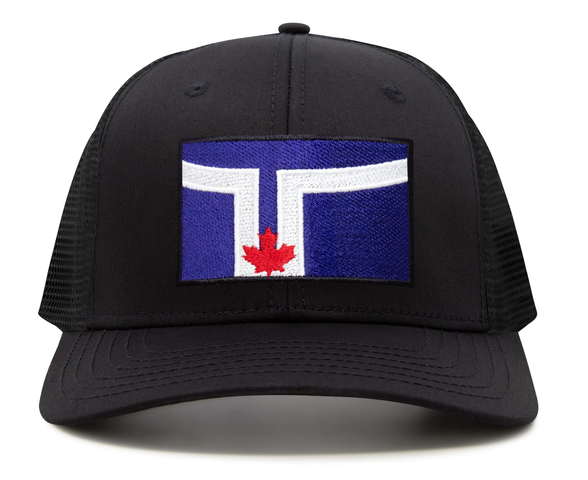 International Tie City Hat for Men and Women, Adjustable Snapback Trucker Baseball Cap with Embroidered Patch (Toronto, All Black) - International Tie