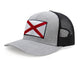 International Tie State Hat for Men and Women, Adjustable Snapback Trucker Baseball Cap with Embroidered Patch (Alabama, Grey Black) - International Tie