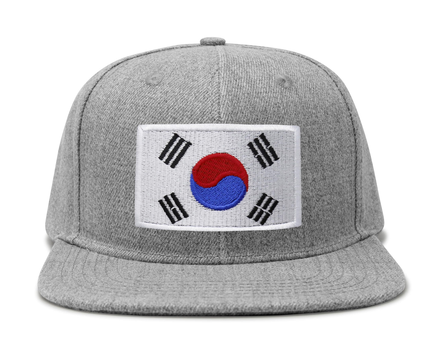 International Tie South Korea Hat for Men and Women - Snapback Trucker Baseball Cap (Grey Flatbill)