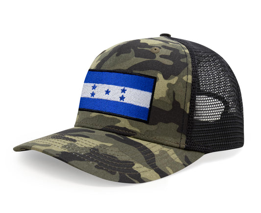 International Tie Honduras Flag Hat for Men and Women - Adjustable Snapback Trucker Baseball Cap (Camouflage)