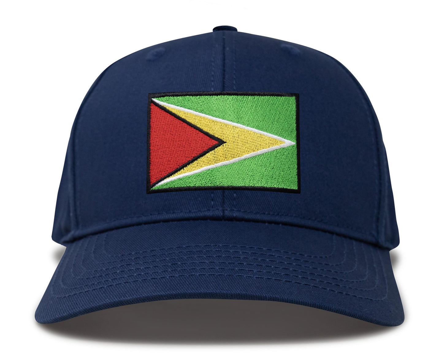 International Tie Country Hat for Men and Women, Adjustable Snapback Trucker Baseball Cap with Embroidered Patch (Guyana, All Navy) - International Tie
