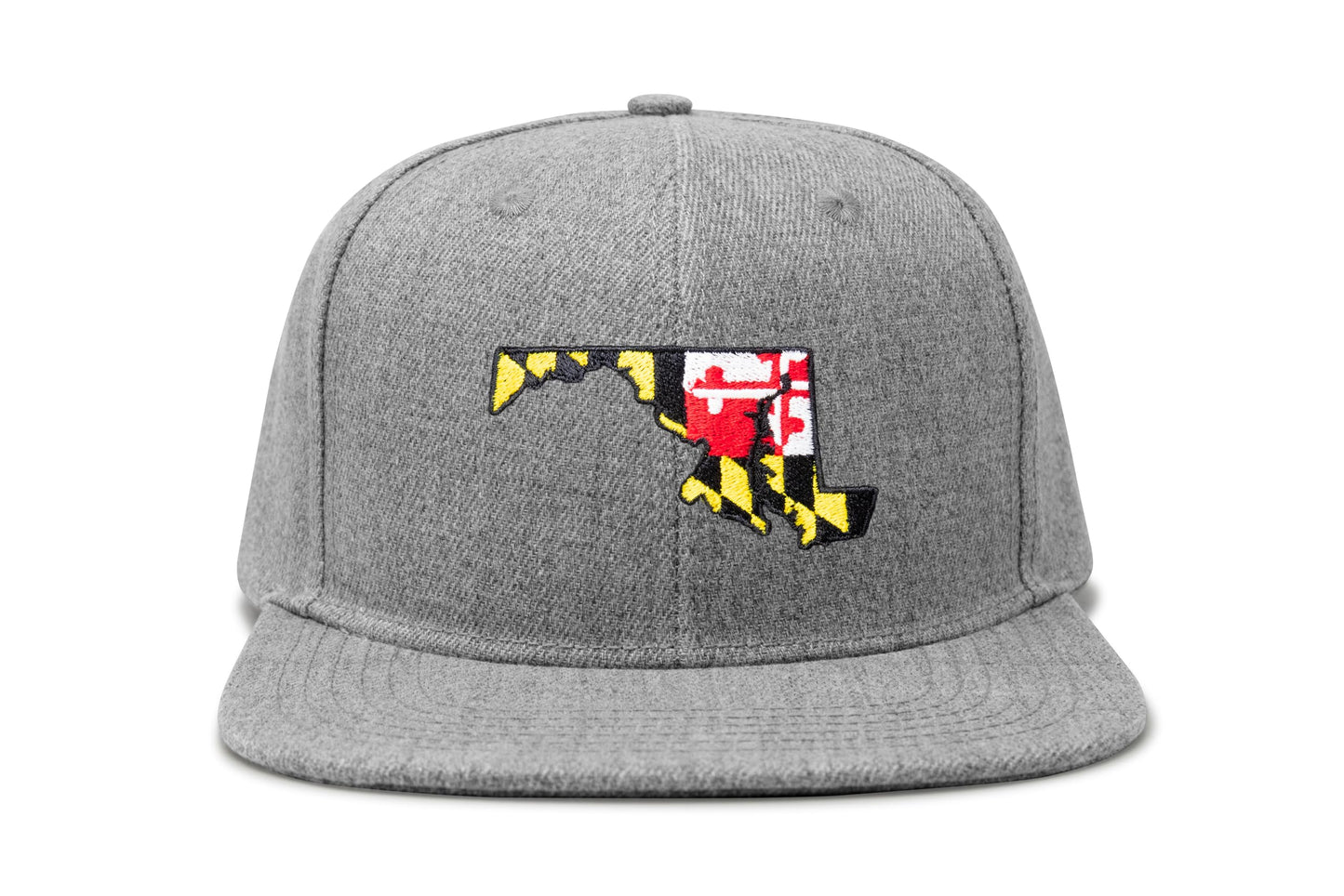 International Tie Stateline Flag Hat for Men and Women - Snapback Trucker Baseball Cap (Maryland, Grey Flatbill) - International Tie