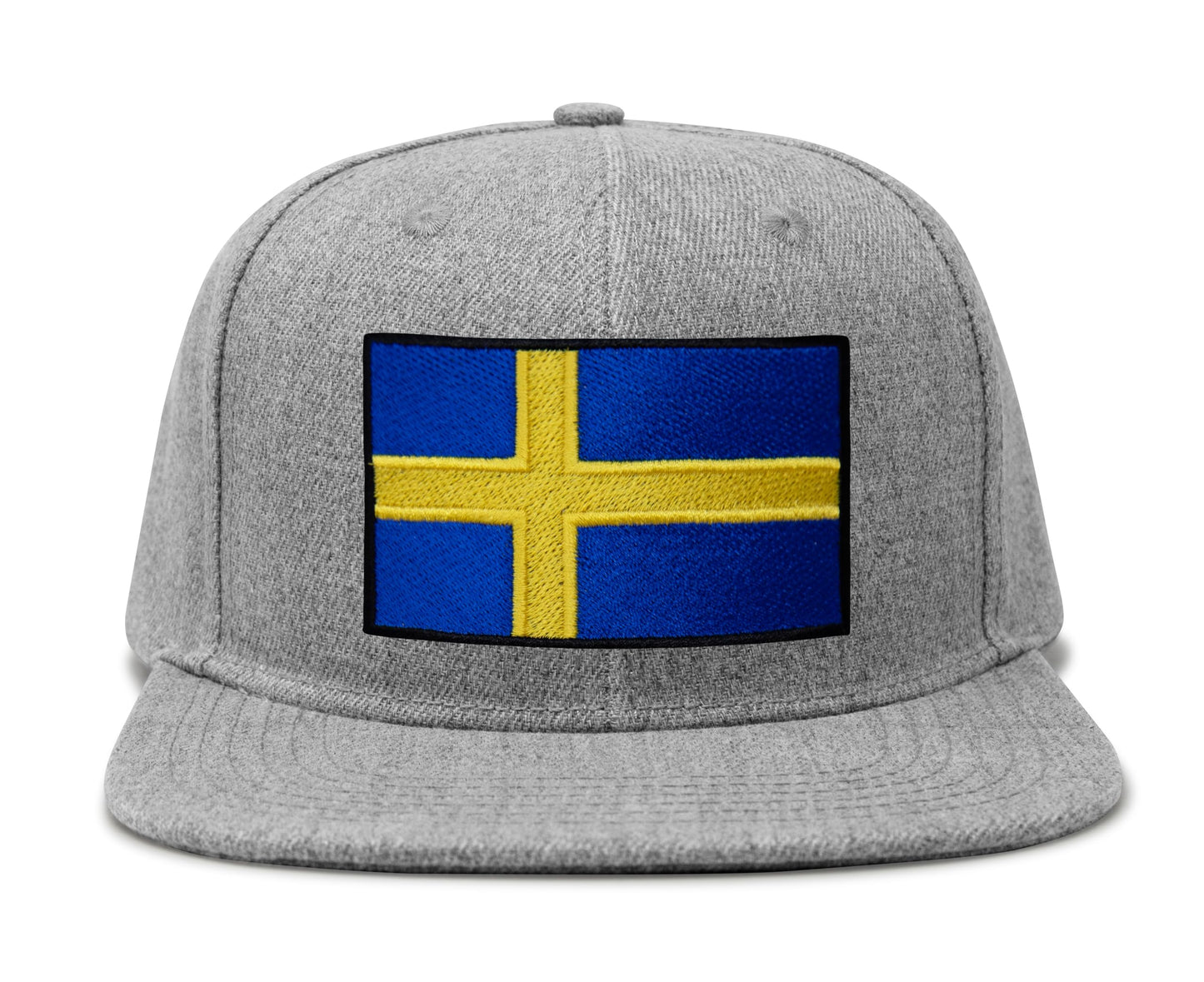 International Tie Swedish Flag Hat for Men and Women - Sweden Snapback Trucker Baseball Cap (Grey Flatbill)