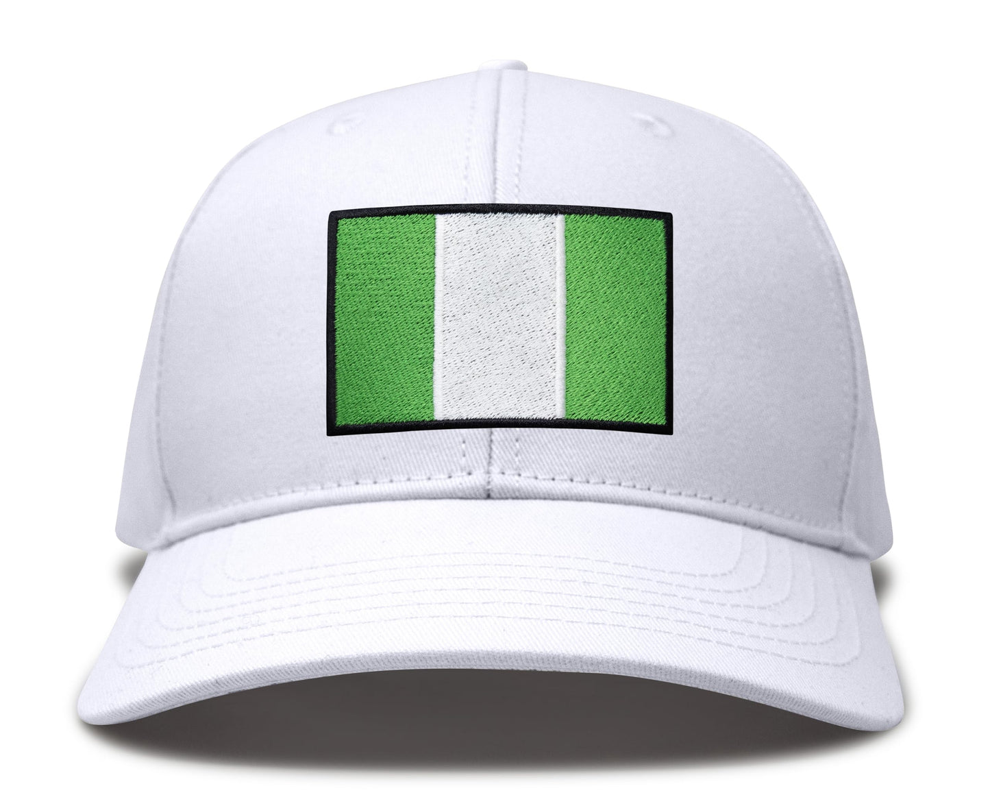 International Tie Country Hat for Men and Women, Adjustable Snapback Trucker Baseball Cap with Embroidered Patch (Nigeria, All White) - International Tie