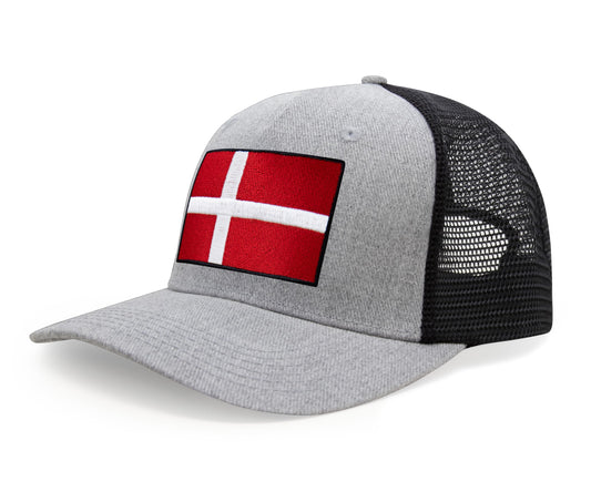 Denmark Flag Hat for Men and Women – Adjustable Snapback Baseball Cap by International Tie (Grey Black)