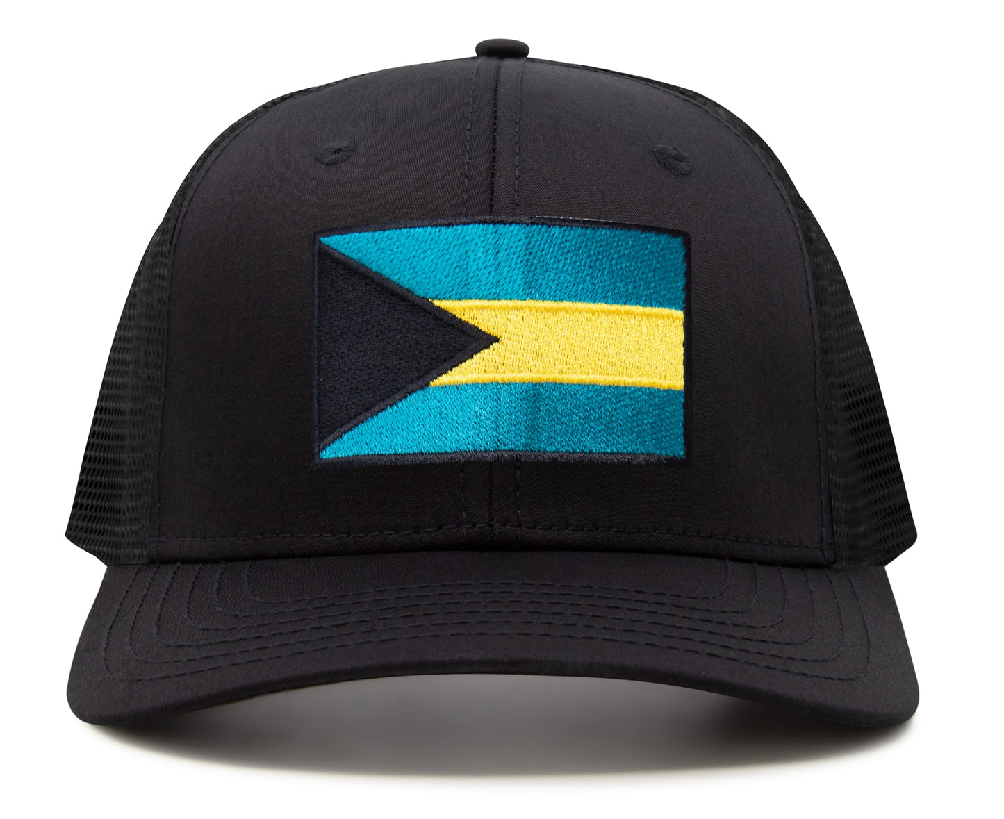 Bahamas Flag Hat for Men and Women – Adjustable Bahamian Snapback Baseball Cap by International Tie (All Black)