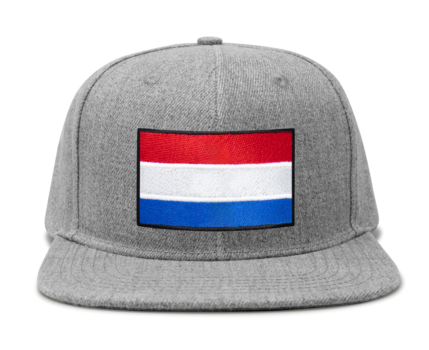 International Tie Netherlands Flag Hat for Men and Women - Adjustable Snapback Trucker Baseball Cap (Grey Flatbill)