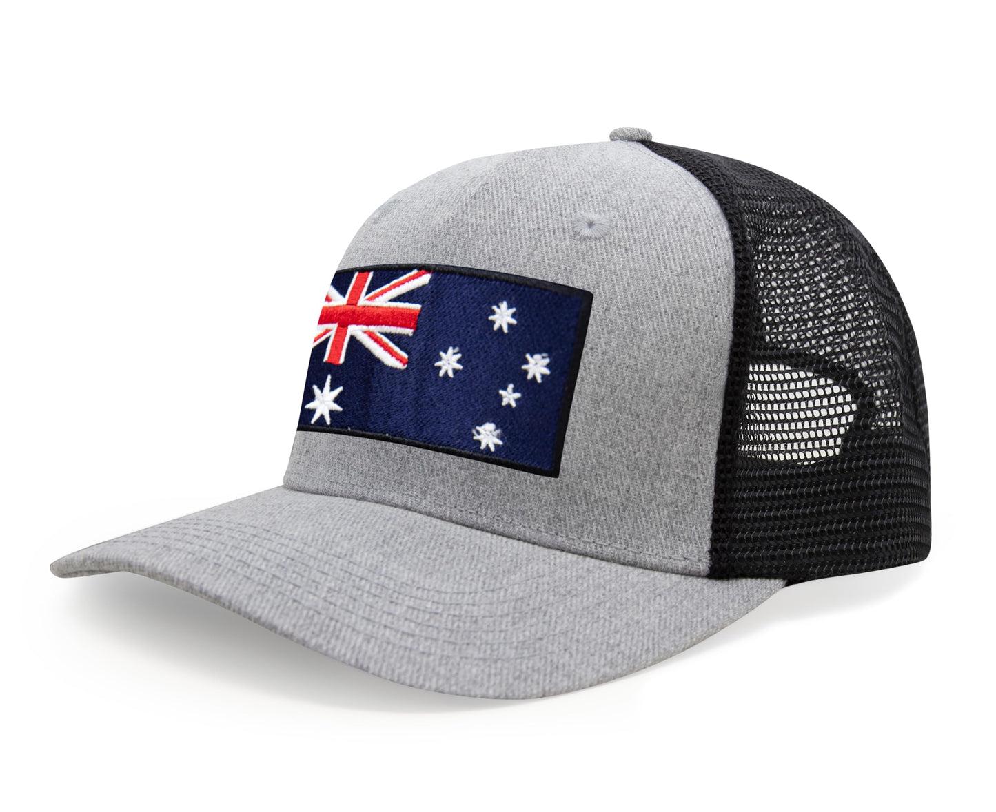 Australia Flag Hat for Men and Women – Snapback Trucker Baseball Cap by International Tie (Grey Black)