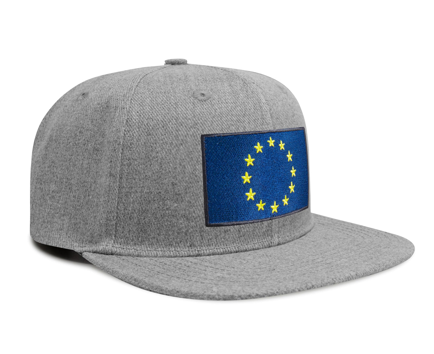 European Flag Hat for Men and Women - EU Trucker Snapback Baseball Cap by International Tie (Grey Flatbill)