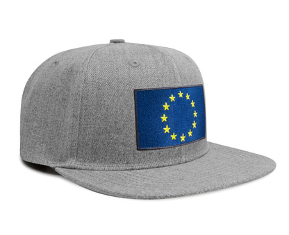 European Flag Hat for Men and Women - EU Trucker Snapback Baseball Cap by International Tie (Grey Flatbill)