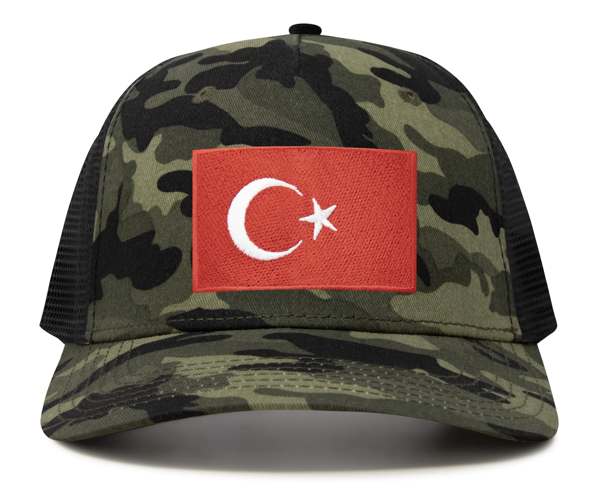 International Tie Country Hat for Men and Women, Adjustable Snapback Trucker Baseball Cap with Embroidered Patch (Turkey, Camouflage) - International Tie