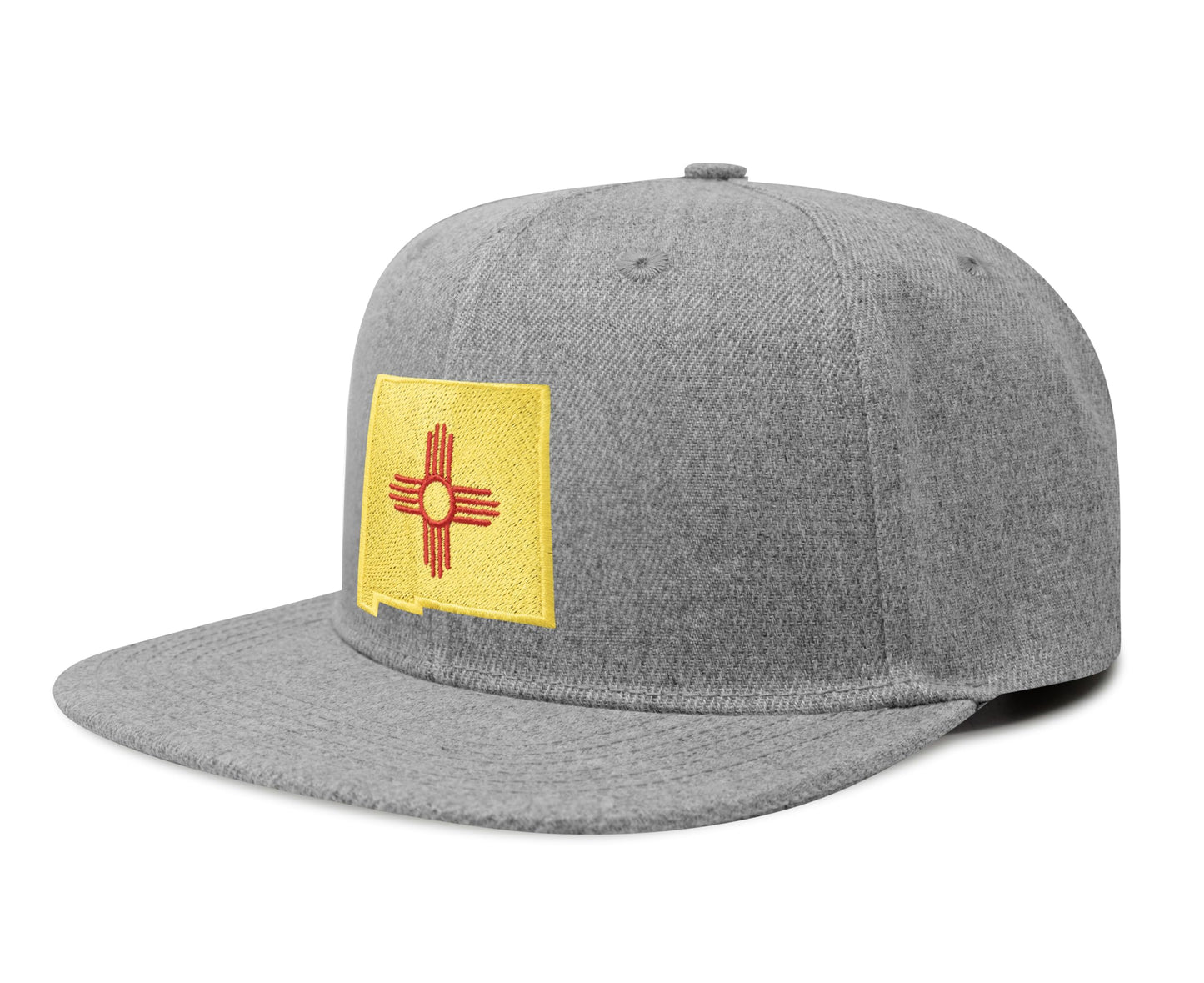 International Tie Stateline Flag Hat for Men and Women - Snapback Trucker Baseball Cap (New Mexico, Grey Flatbill)