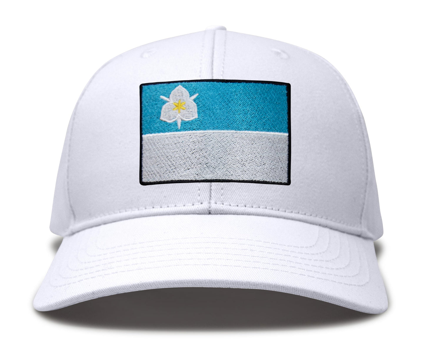 International Tie City Hat for Men and Women, Adjustable Snapback Trucker Baseball Cap with Embroidered Patch (Salt Lake City, All White)