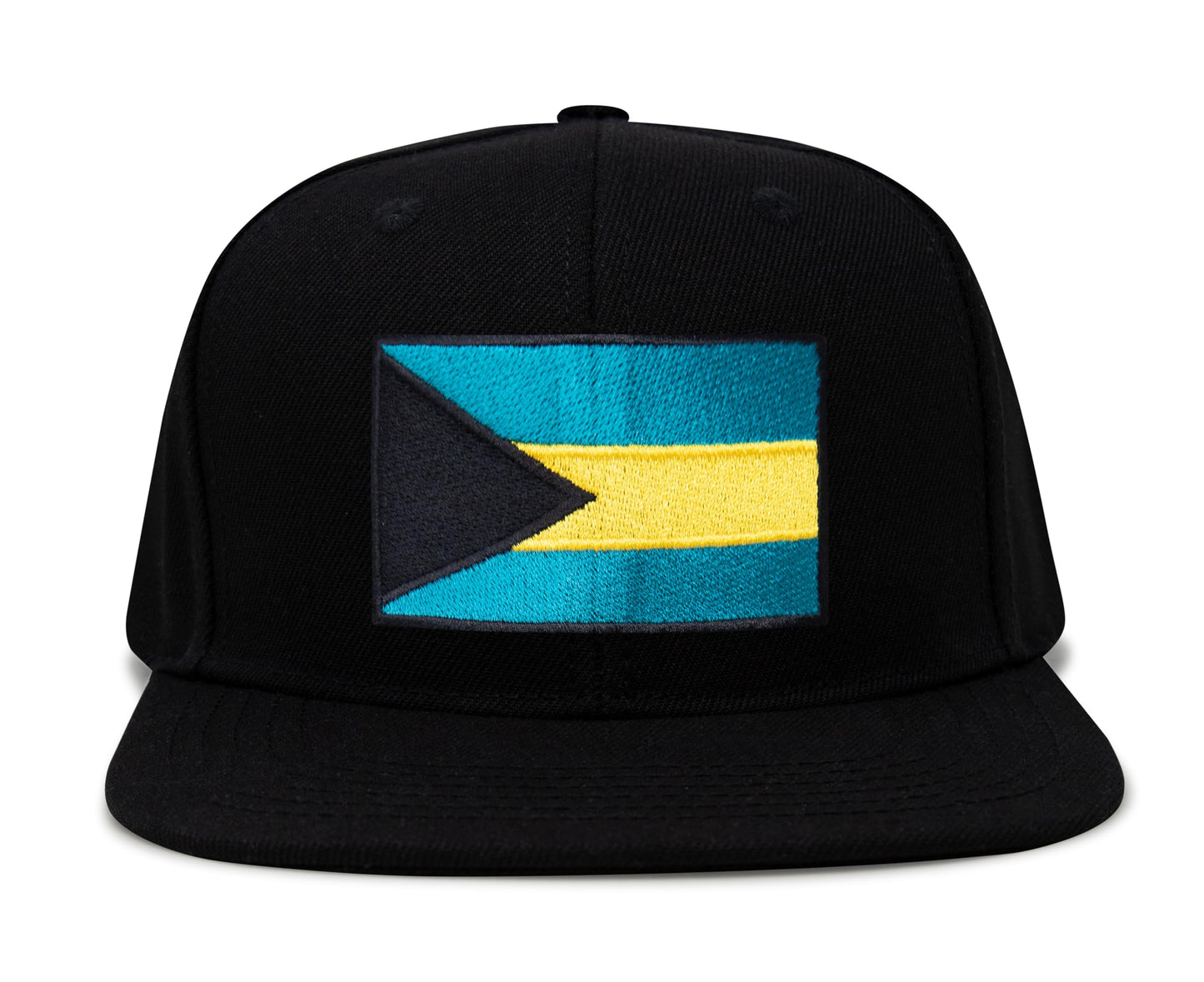 Bahamas Flag Hat for Men and Women – Adjustable Bahamian Snapback Baseball Cap by International Tie (Black Flatbill)