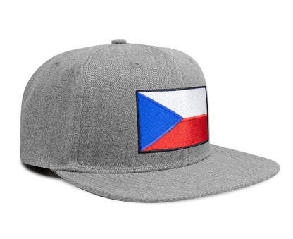 Czech Republic Flag Hat for Men and Women – Adjustable Snapback Baseball Cap by International Tie (Grey Flatbill)
